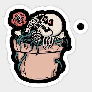 Roses and skull Sticker